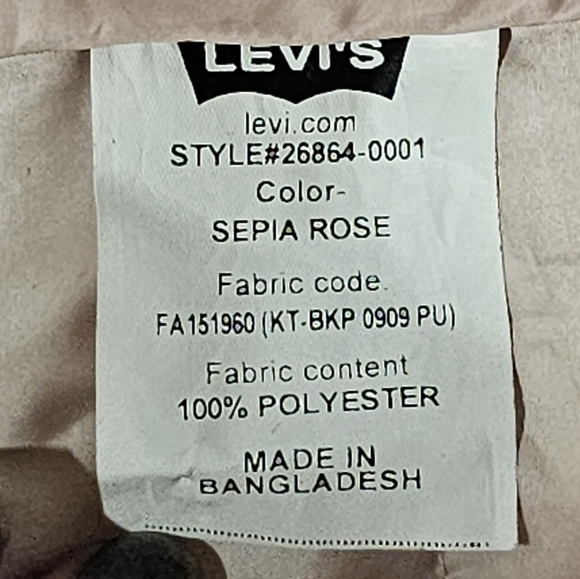 Levi's Retro Sepia Rose Packable Down Puffer Coat size Medium - Picture 10 of 13